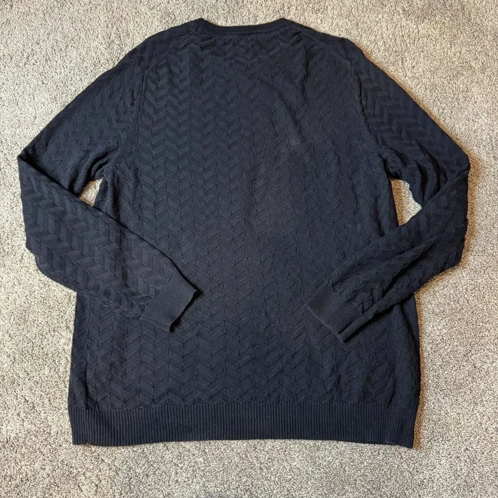 TASSO ELBA Mens Crew Neck Pullover Sweater‎ L Elbow patch